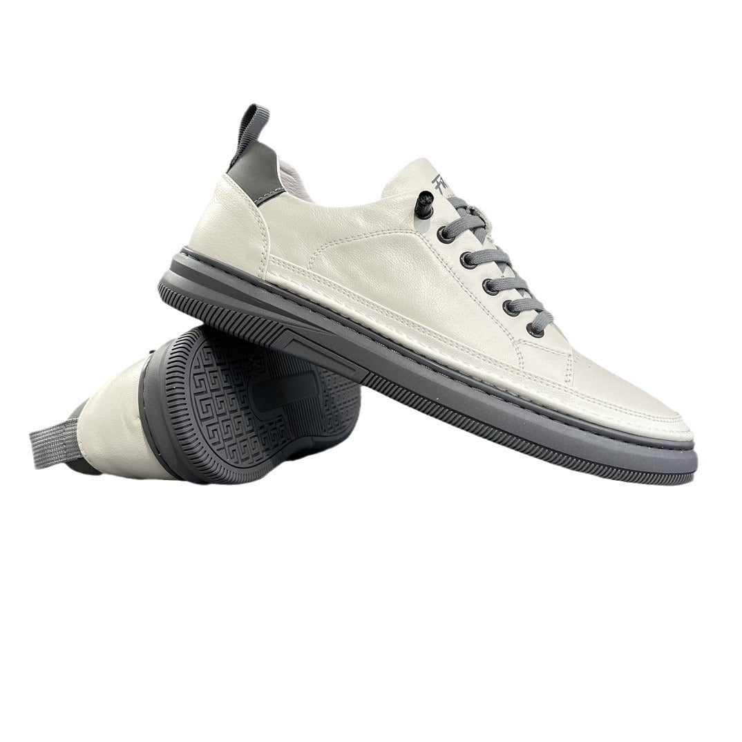 White sneakers with gray accents on a white background